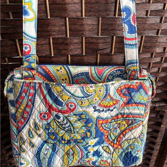 Vera Bradley Colorful Marina Paisley Crossbody Bag Purse Quilted 12x9 Maximalist - Picture 11 of 14